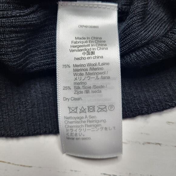 Madewell Merino Wool Silk Sweater Tank Sleeveless Top Mockneck Black Soft XL - Picture 8 of 8